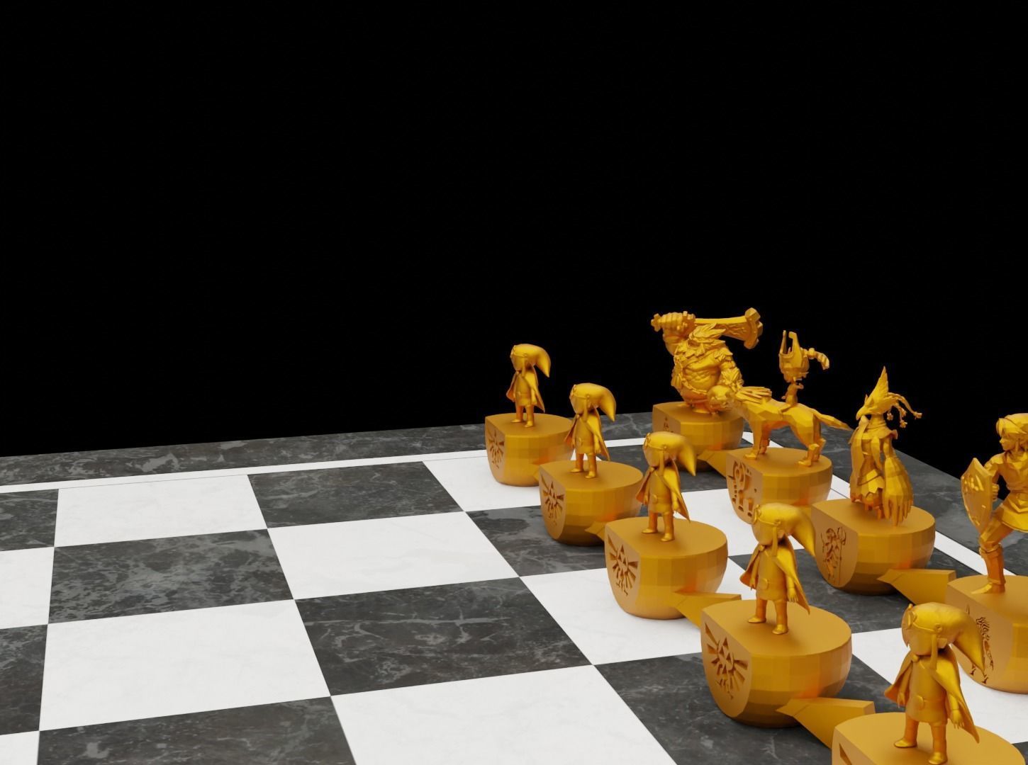 Legend Of Zelda Chess Set - 6 Different Zelda Chess Figure  3D print model_7
