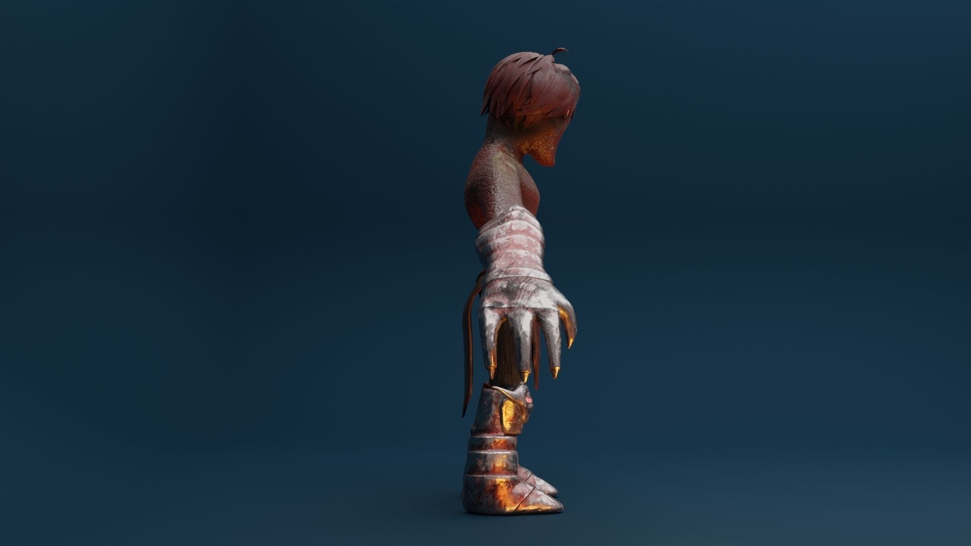 Fire Demon Character Low-poly 3D model_4