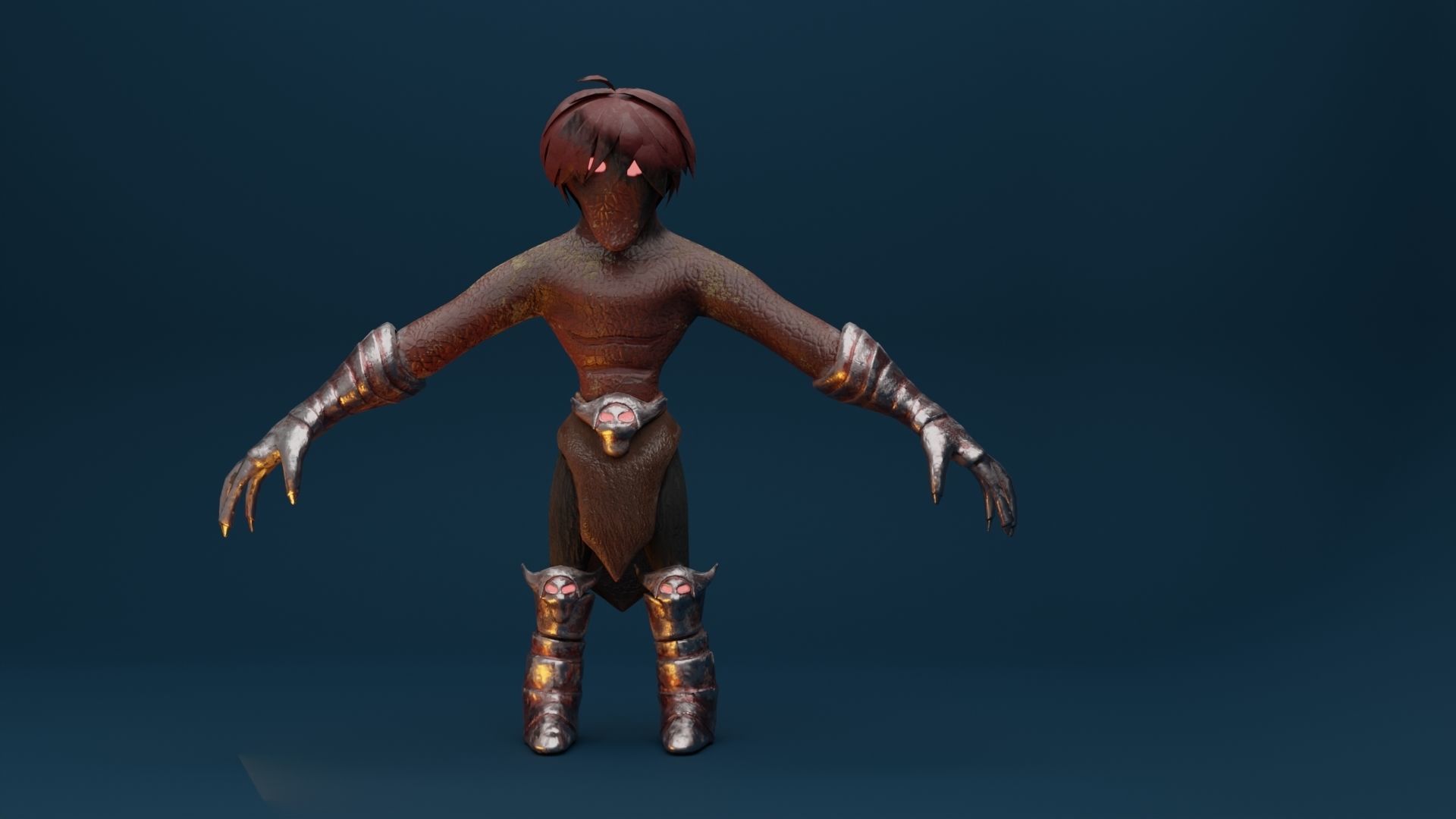 Fire Demon Character Low-poly 3D model_3