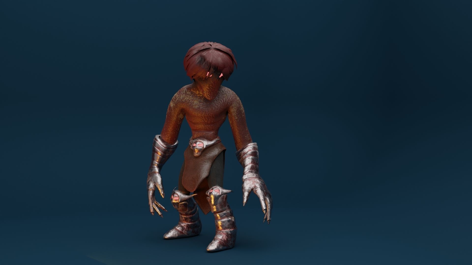 Fire Demon Character Low-poly 3D model_1