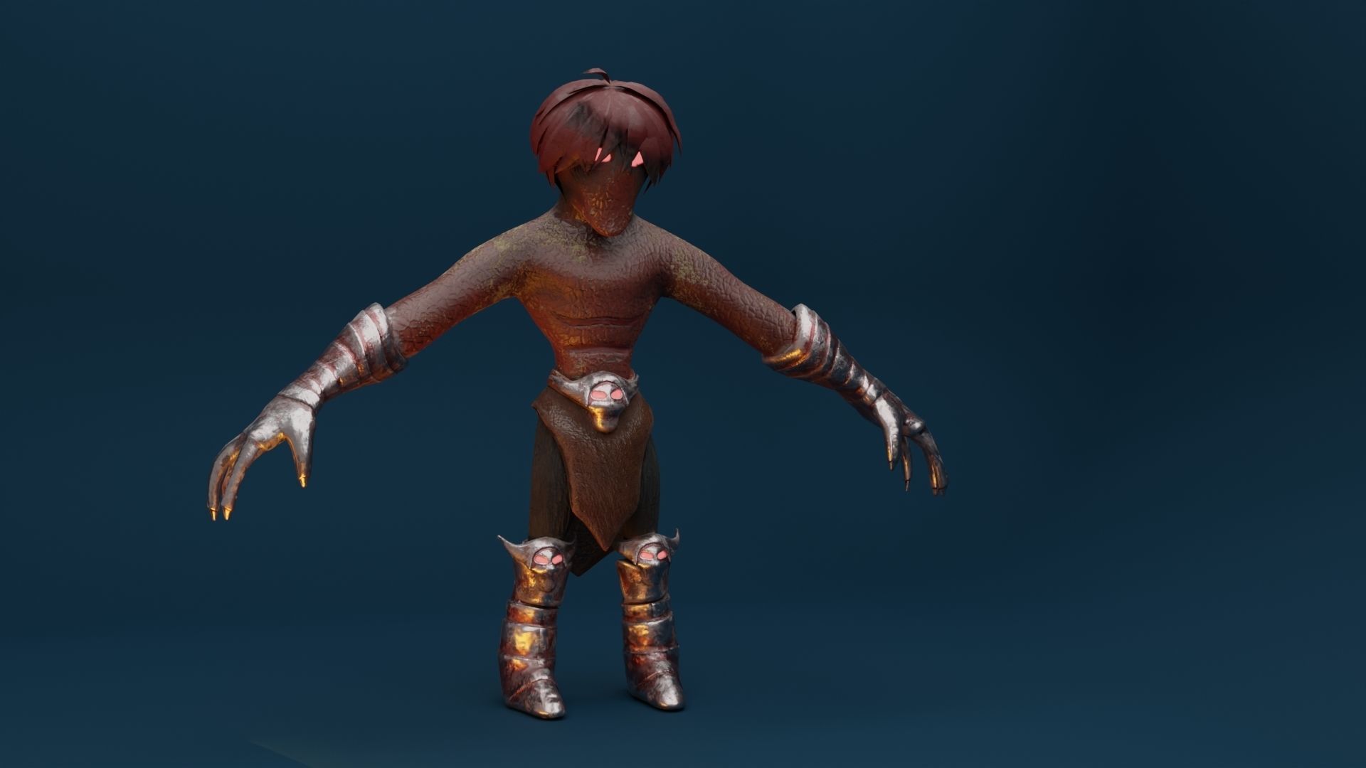 Fire Demon Character Low-poly 3D model_2