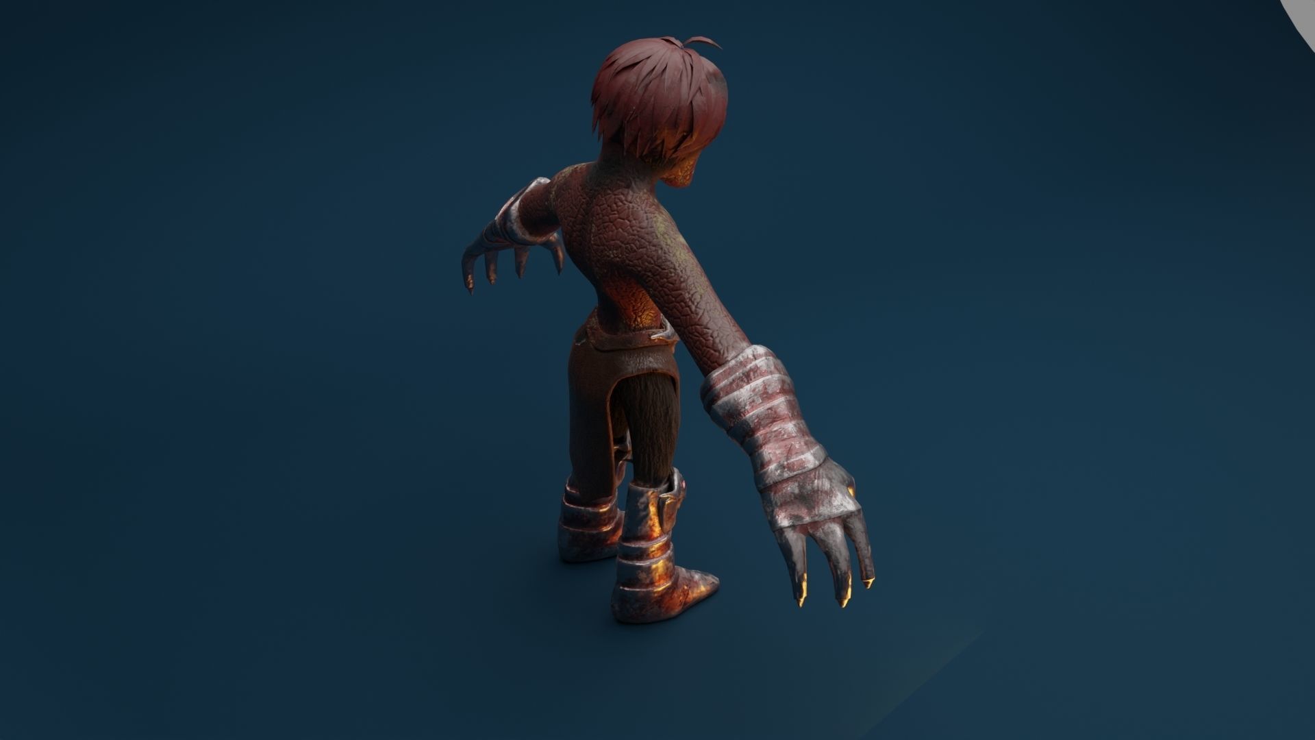 Fire Demon Character Low-poly 3D model_6