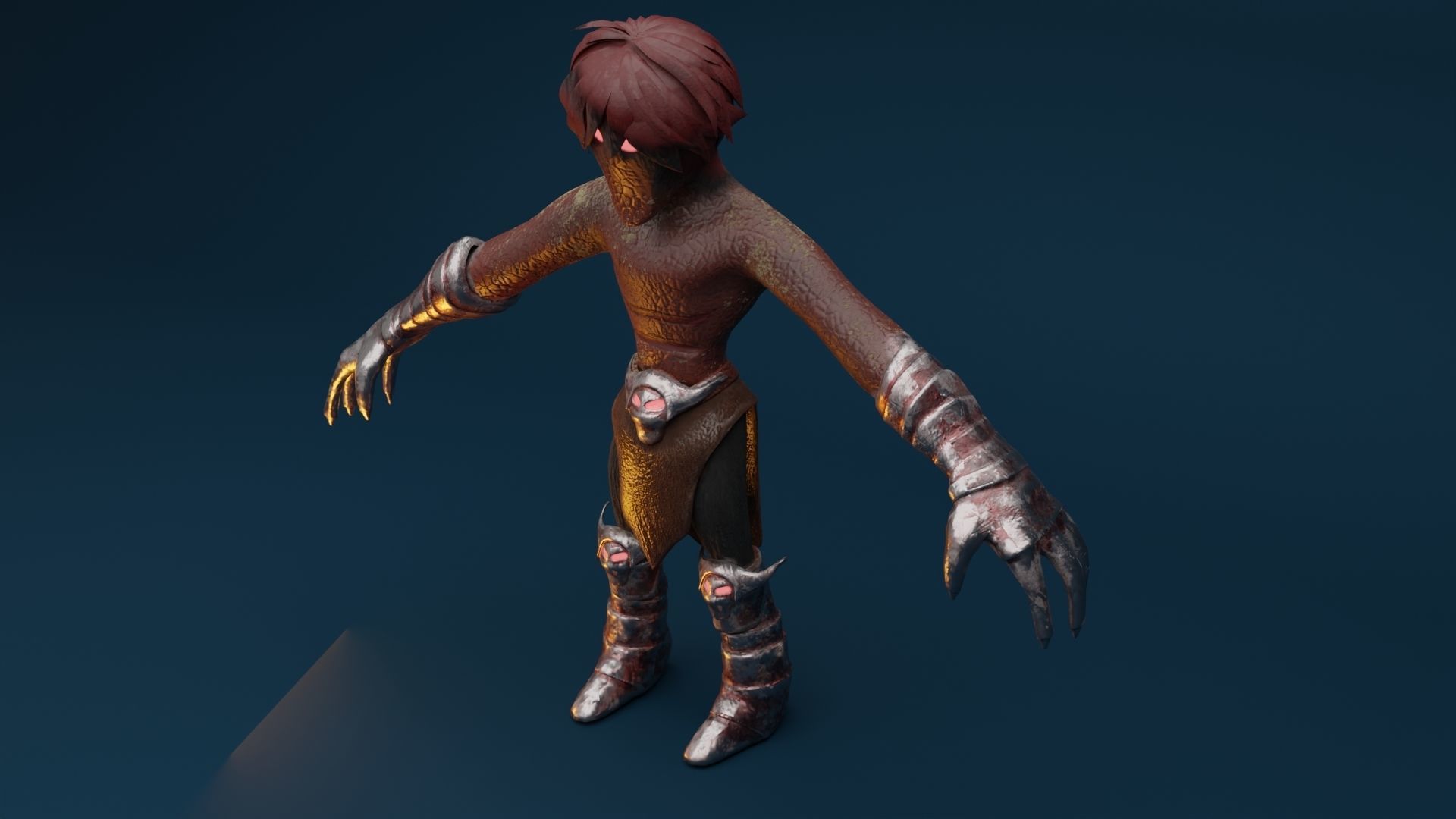 Fire Demon Character Low-poly 3D model_9