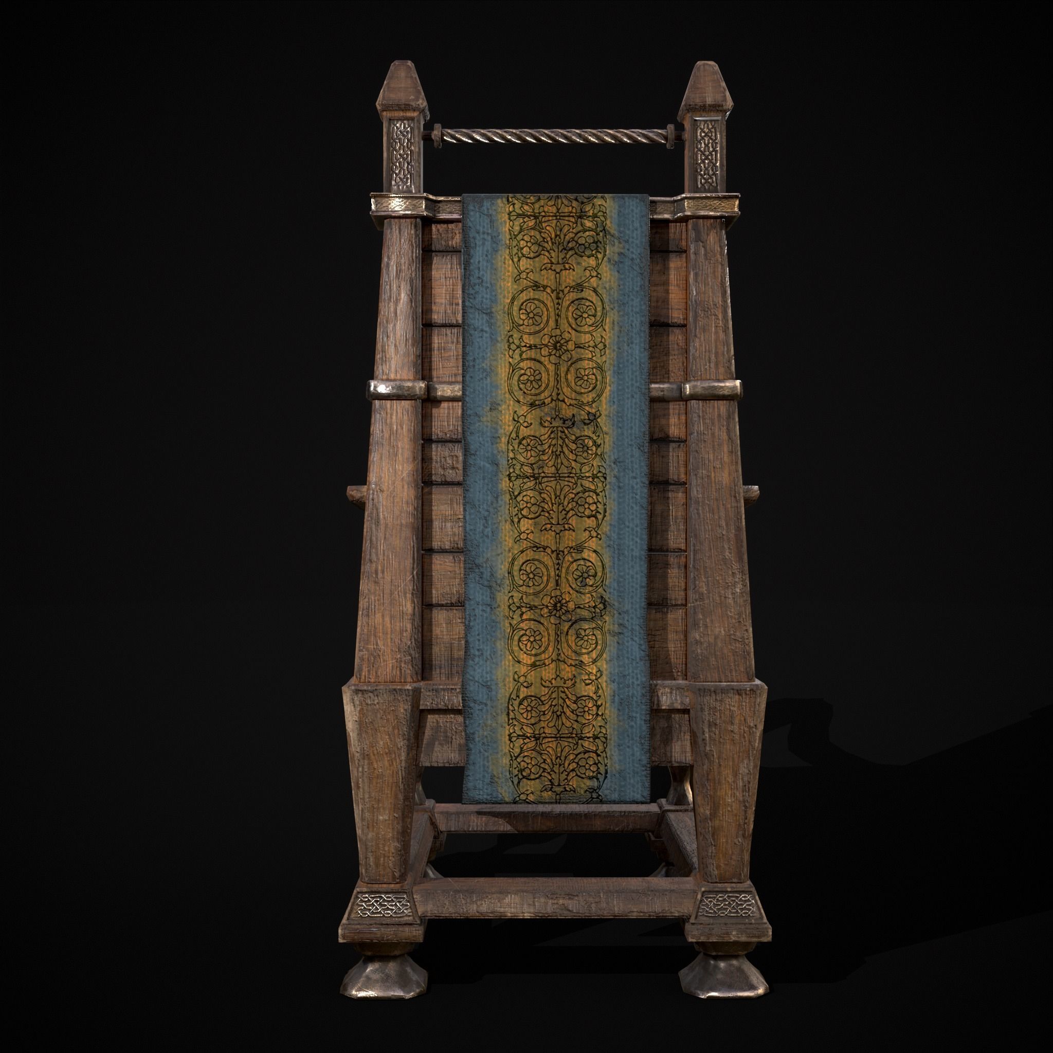 Regal Hardwood Chair Low-poly 3D model_13
