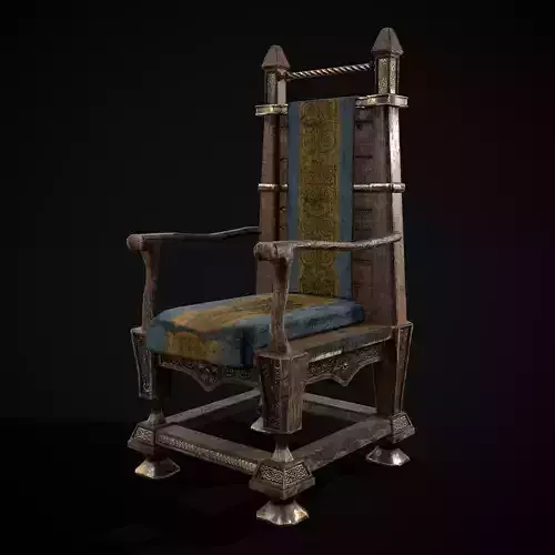Regal Hardwood Chair Low-poly 3D model