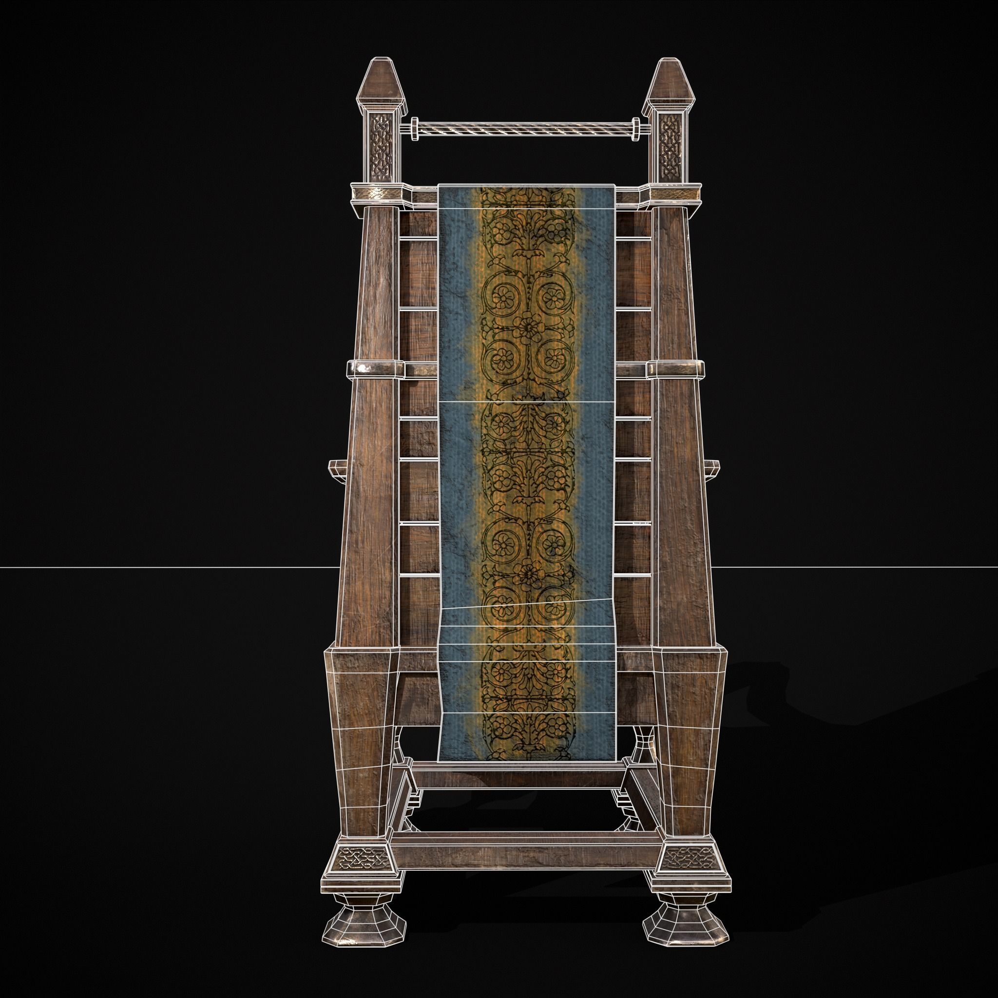 Regal Hardwood Chair Low-poly 3D model_14