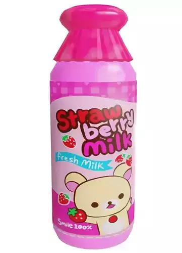 Rilakkuma Strawberry Milk Bottle 3D model