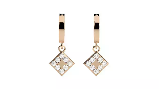 Diamond Drop Earrings 3dm stl renders details 3D print model
