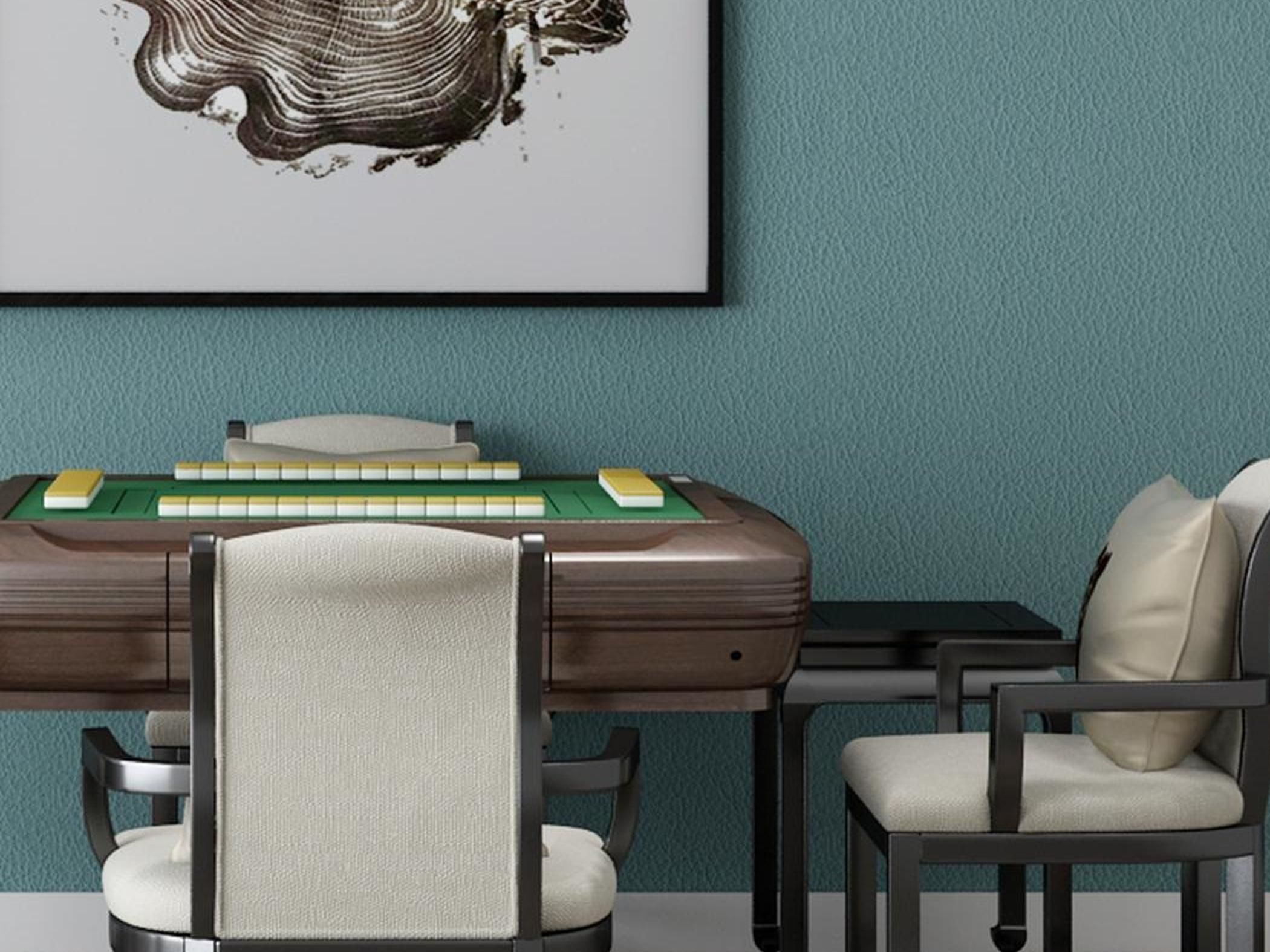 monomer Mahjong table decoration chairs 3D model_4