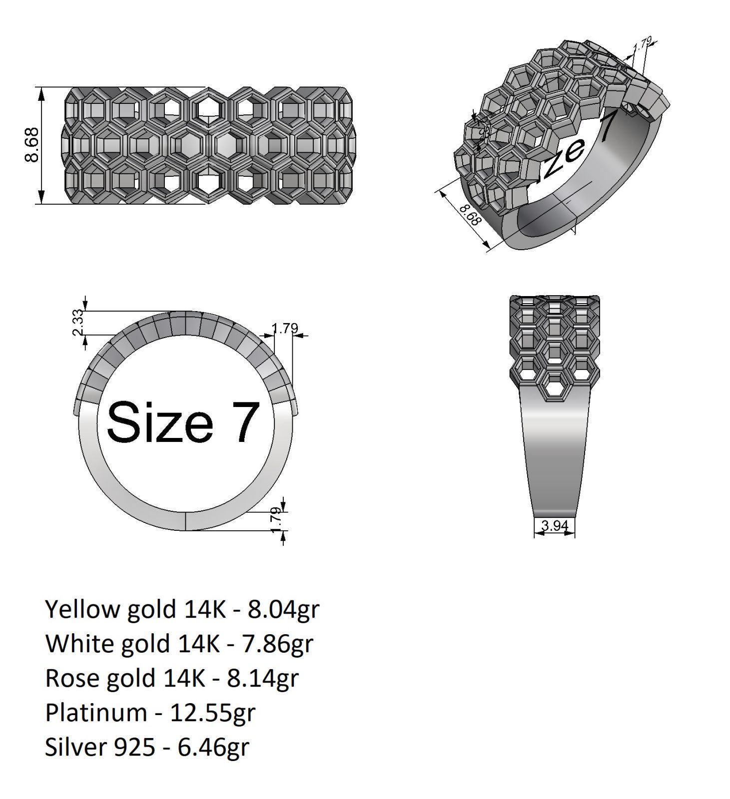 Fashion ring 3D print model_8