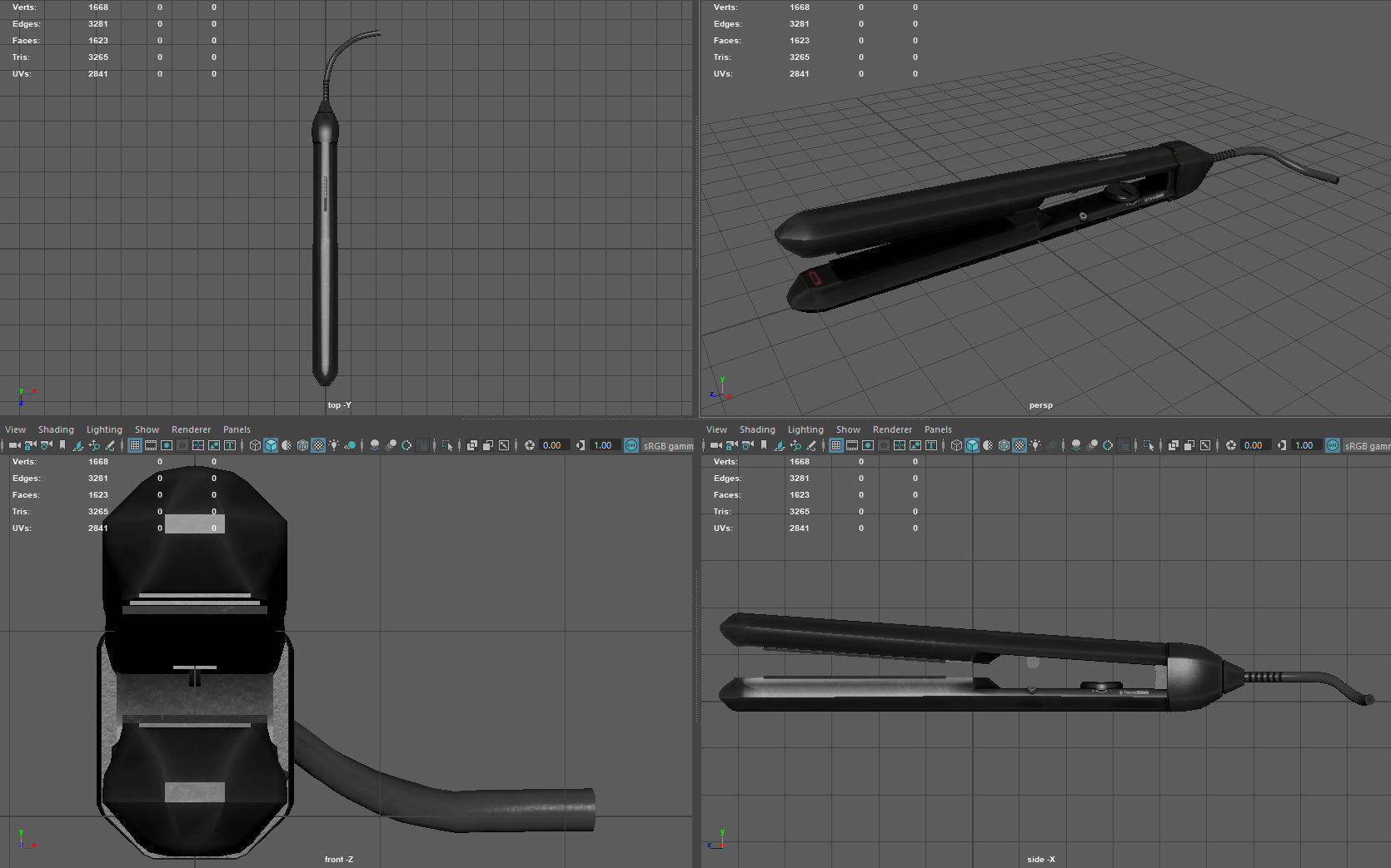 HAIR IRON Low-poly 3D model_15