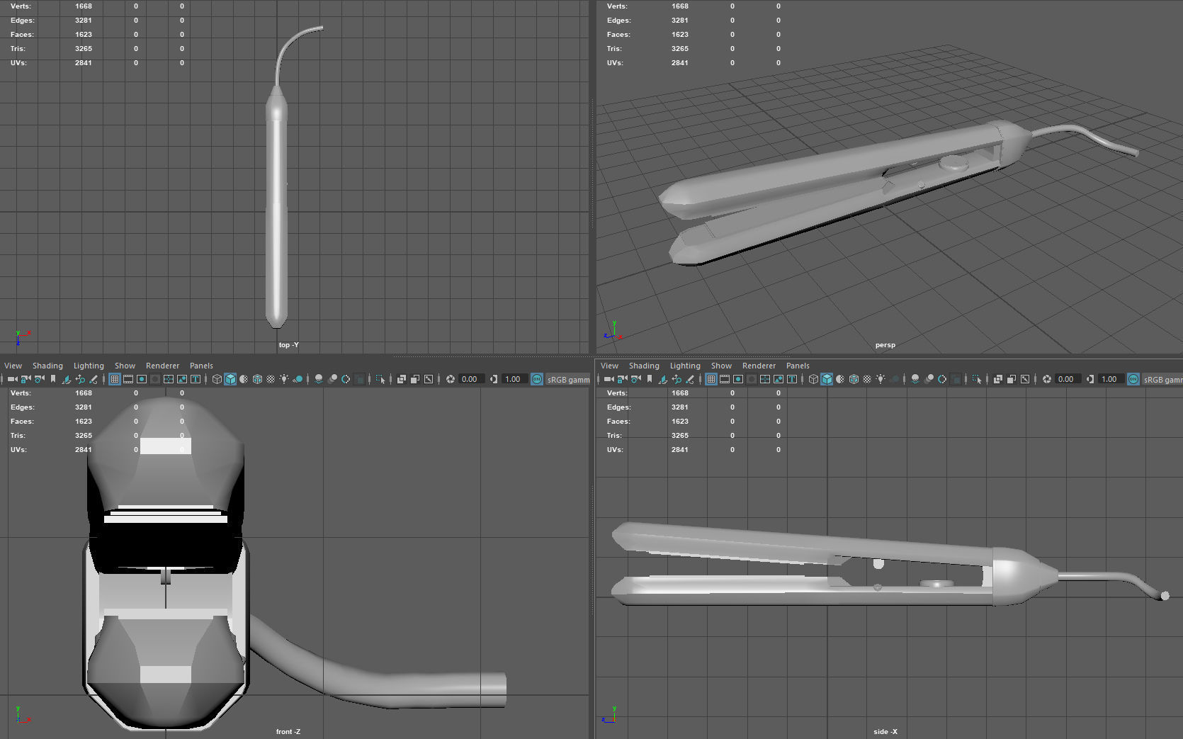 HAIR IRON Low-poly 3D model_16