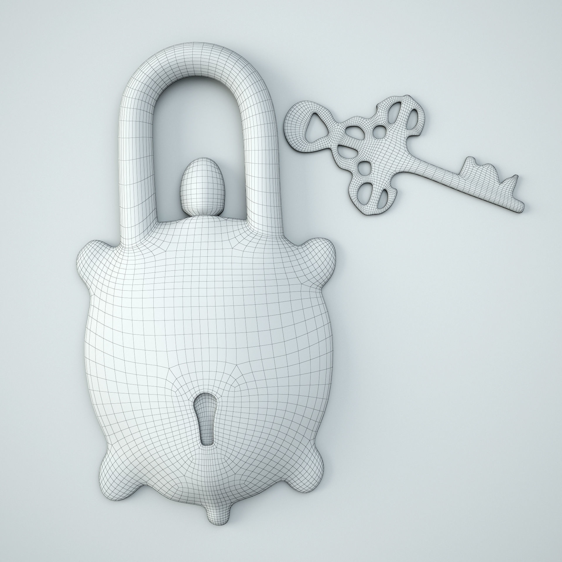 Vintage Brass India Turtle Lock 3D model_2