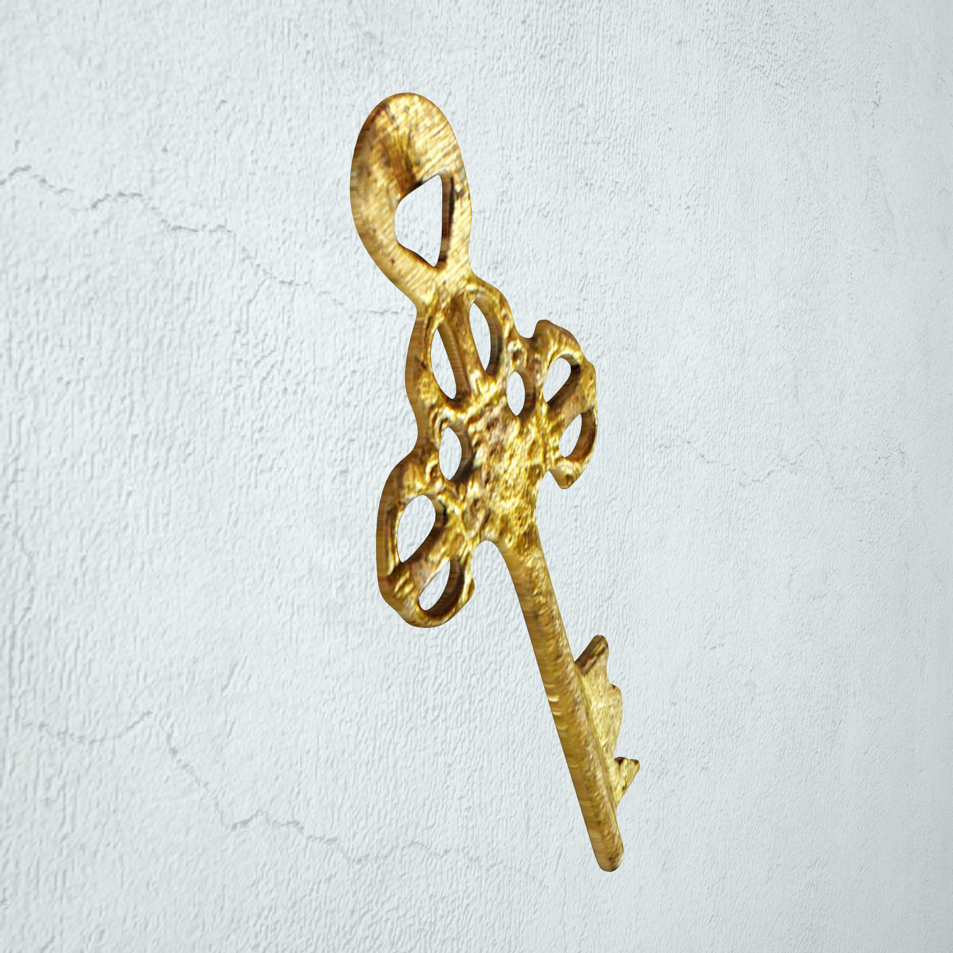 Vintage Brass India Turtle Lock 3D model_7