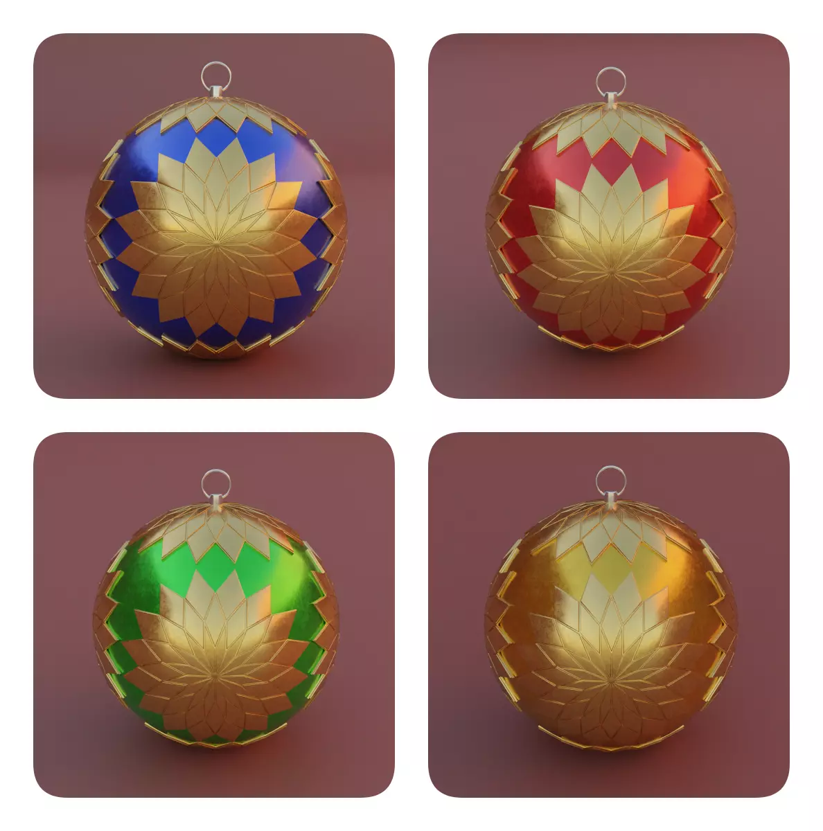 Christmas ornament 3D model for 3D print set 3D print model_0