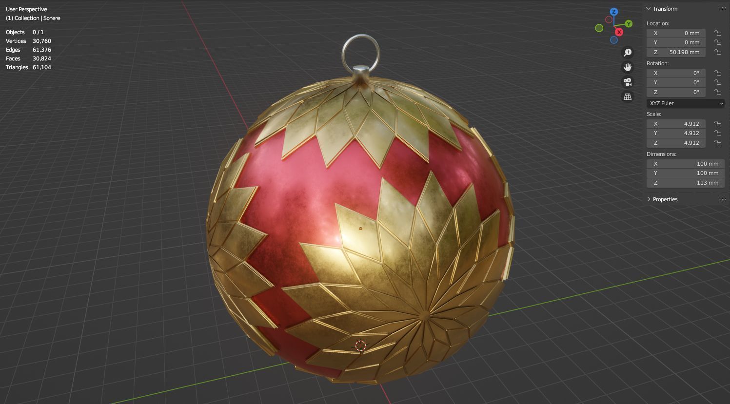 Christmas ornament 3D model for 3D print set 3D print model_47