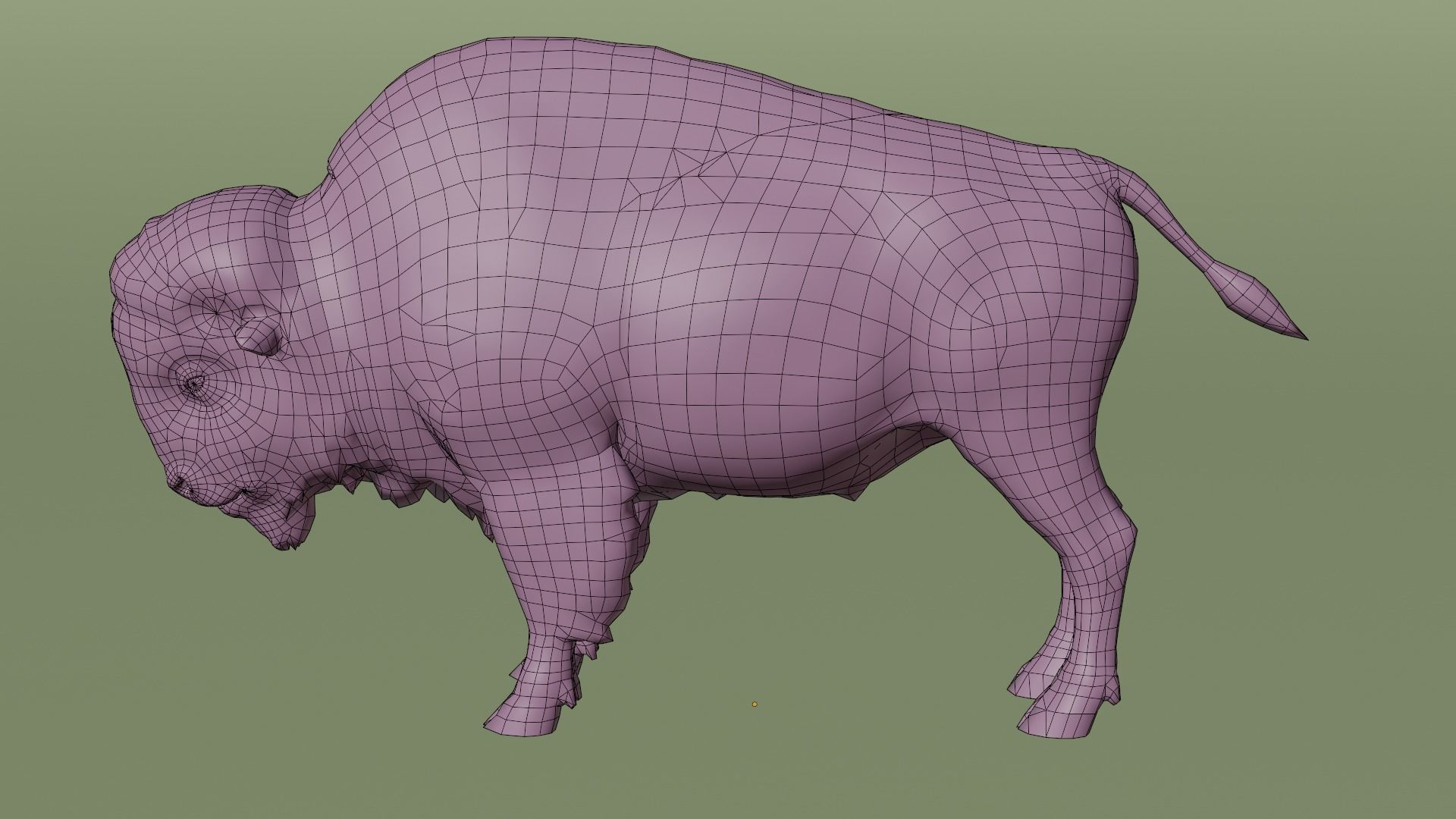 Bison Low-poly 3D model_7