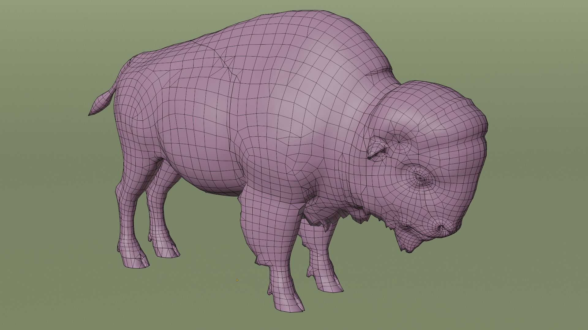 Bison Low-poly 3D model_9