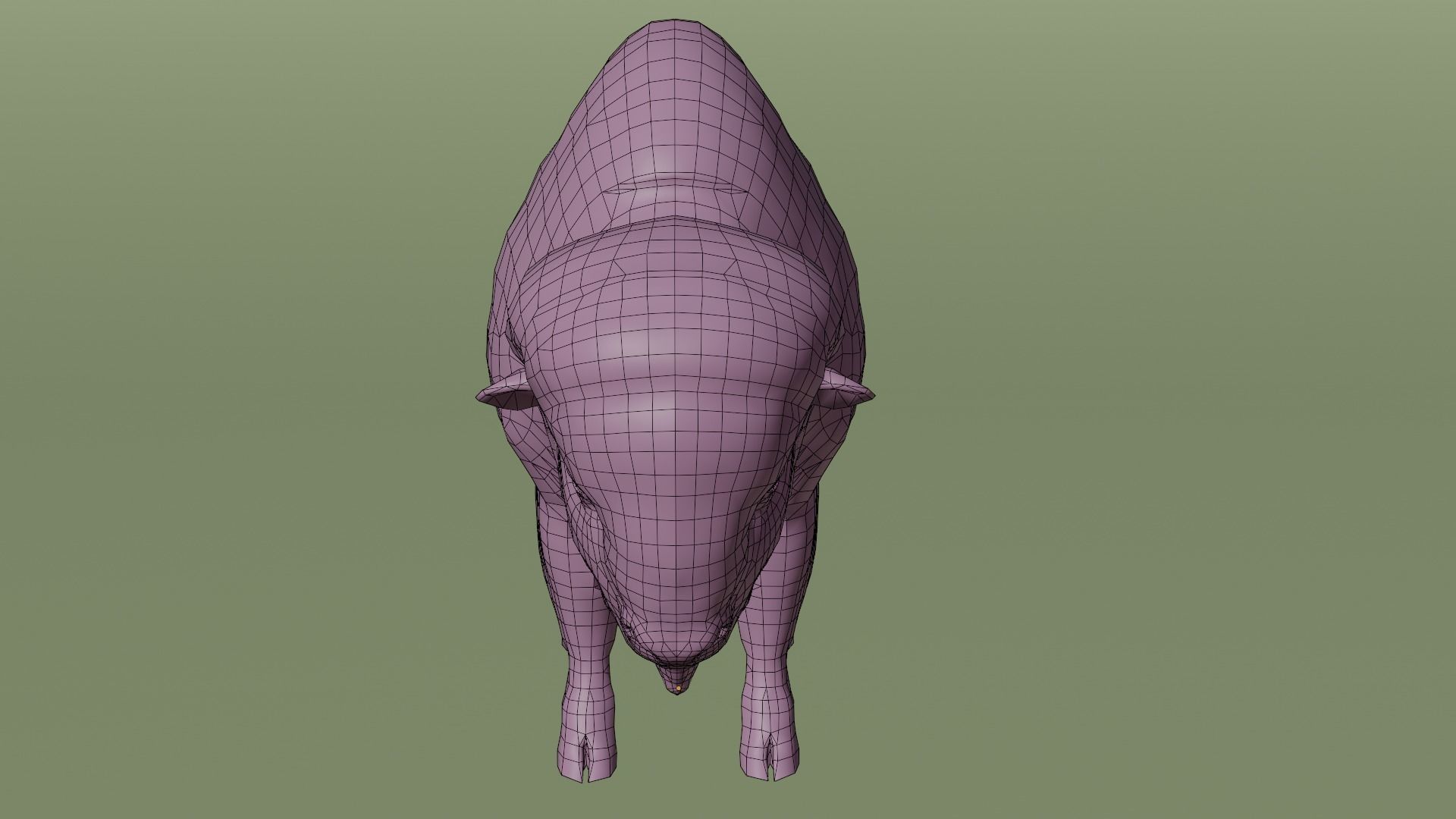 Bison Low-poly 3D model_6