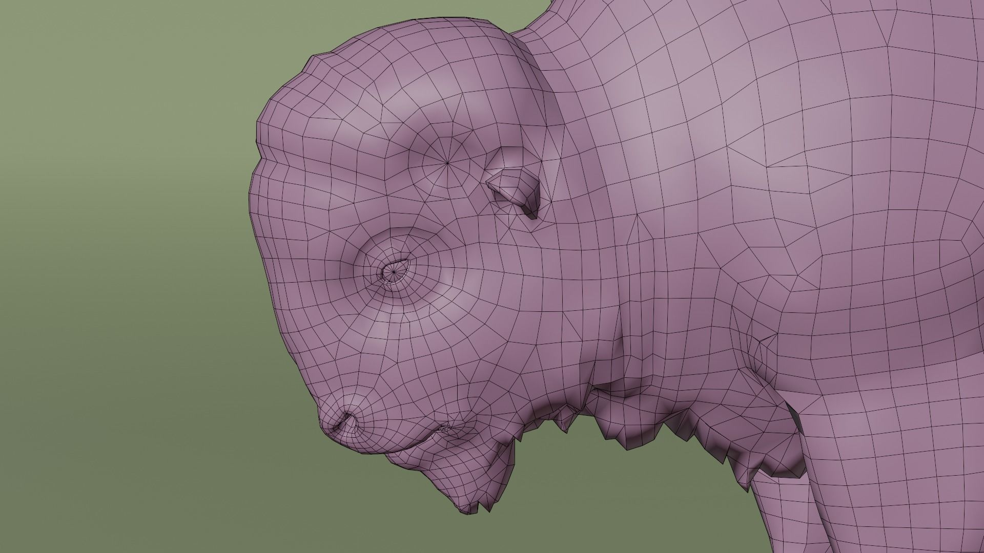 Bison Low-poly 3D model_8