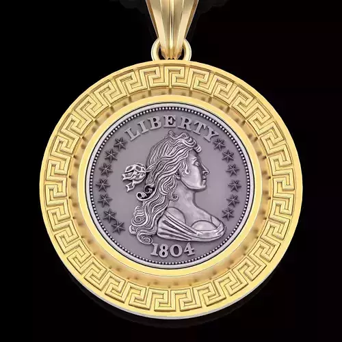 Draped Bust Dollar American coin printable 3D model Pendant 