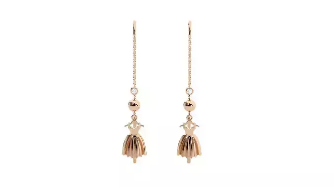 Wedding Bridal Gown Diamond Drop Earrings 3dm stl renders  3D print model
