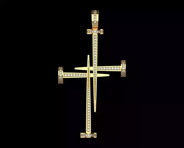 Nail Cross with Diamonds N175