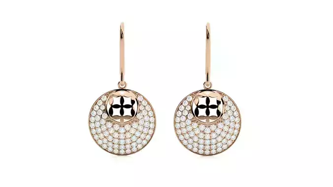 Flower Diamond Head Drop Earrings 3dm stl renders details 3D print model