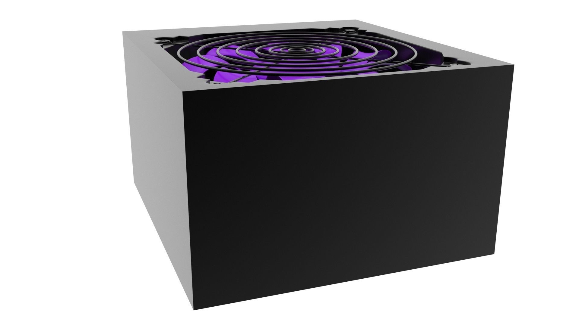 Black Power Supply Unit 3D model_2