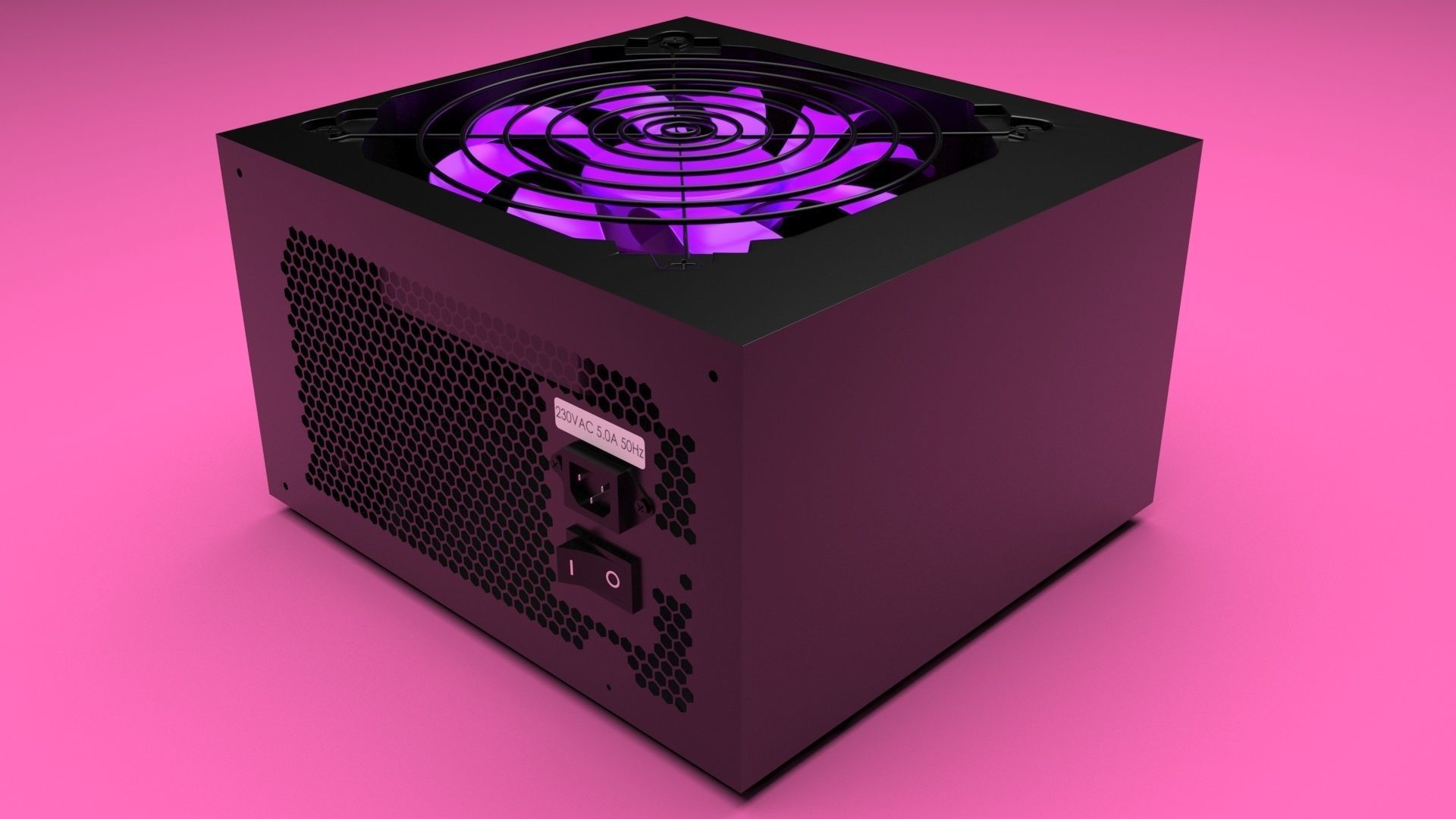 Black Power Supply Unit 3D model_21