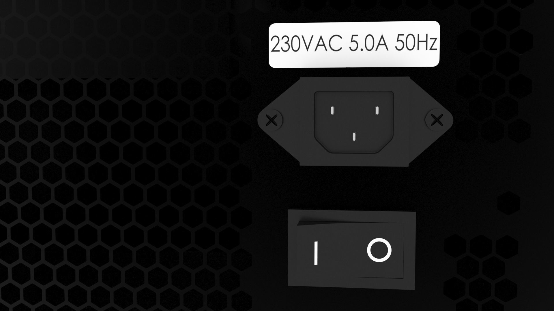 Black Power Supply Unit 3D model_6