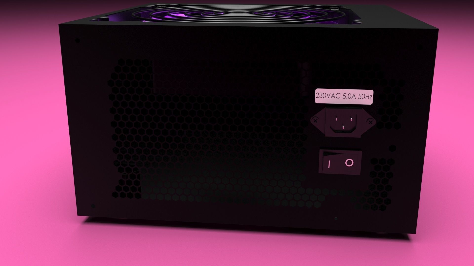 Black Power Supply Unit 3D model_24