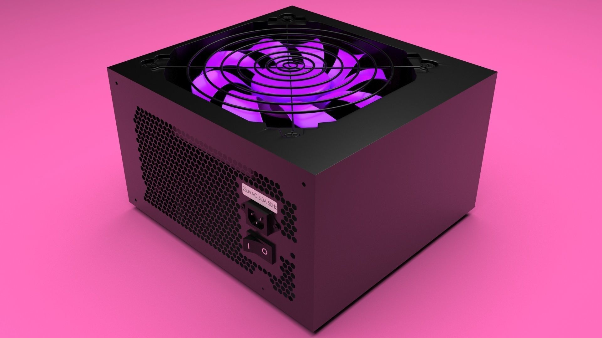 Black Power Supply Unit 3D model_25