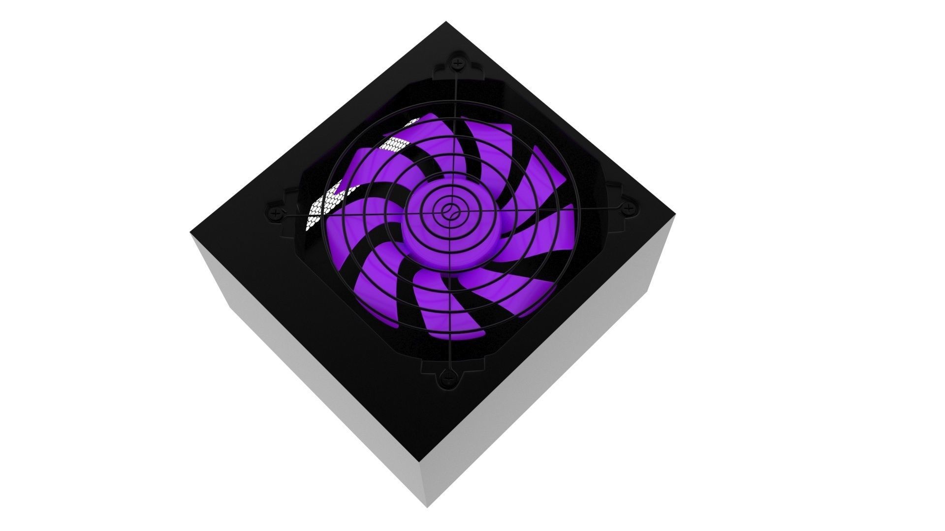 Black Power Supply Unit 3D model_1