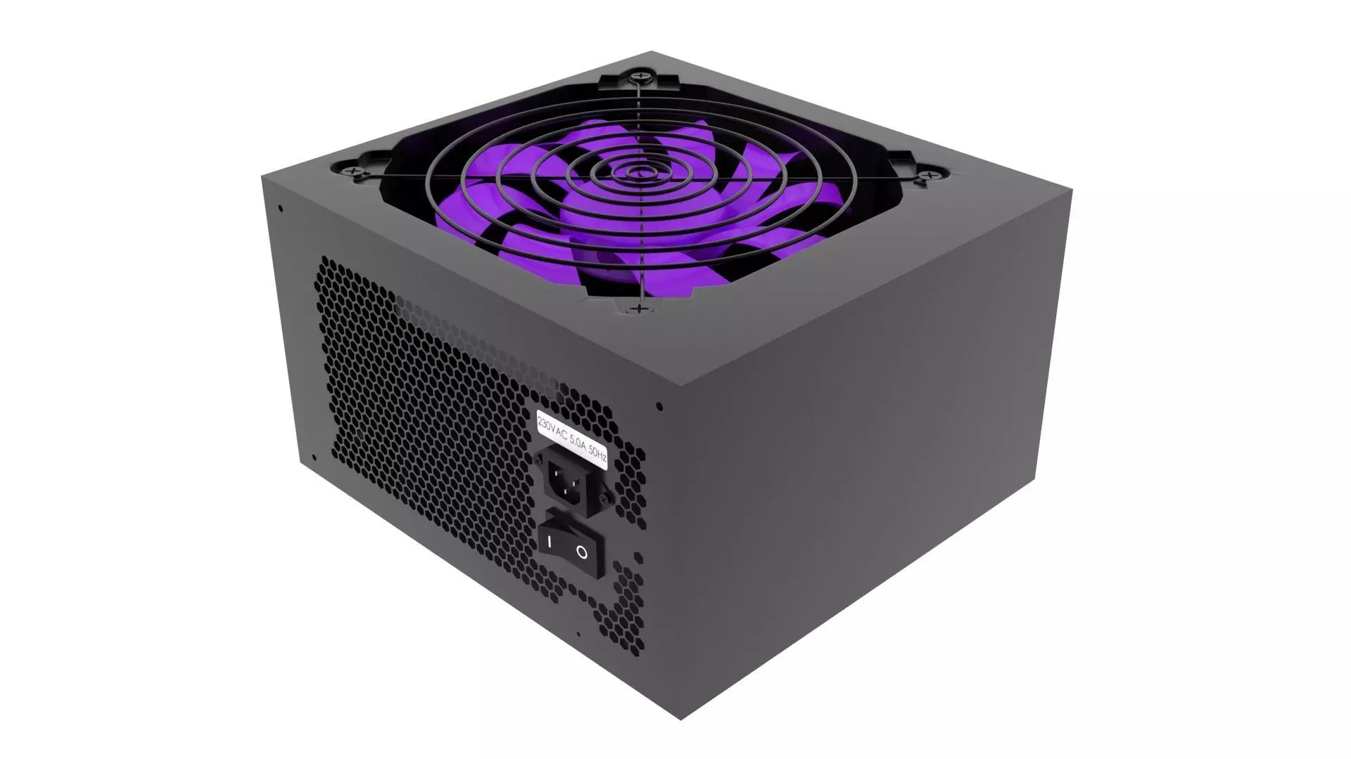 Black Power Supply Unit 3D model_0