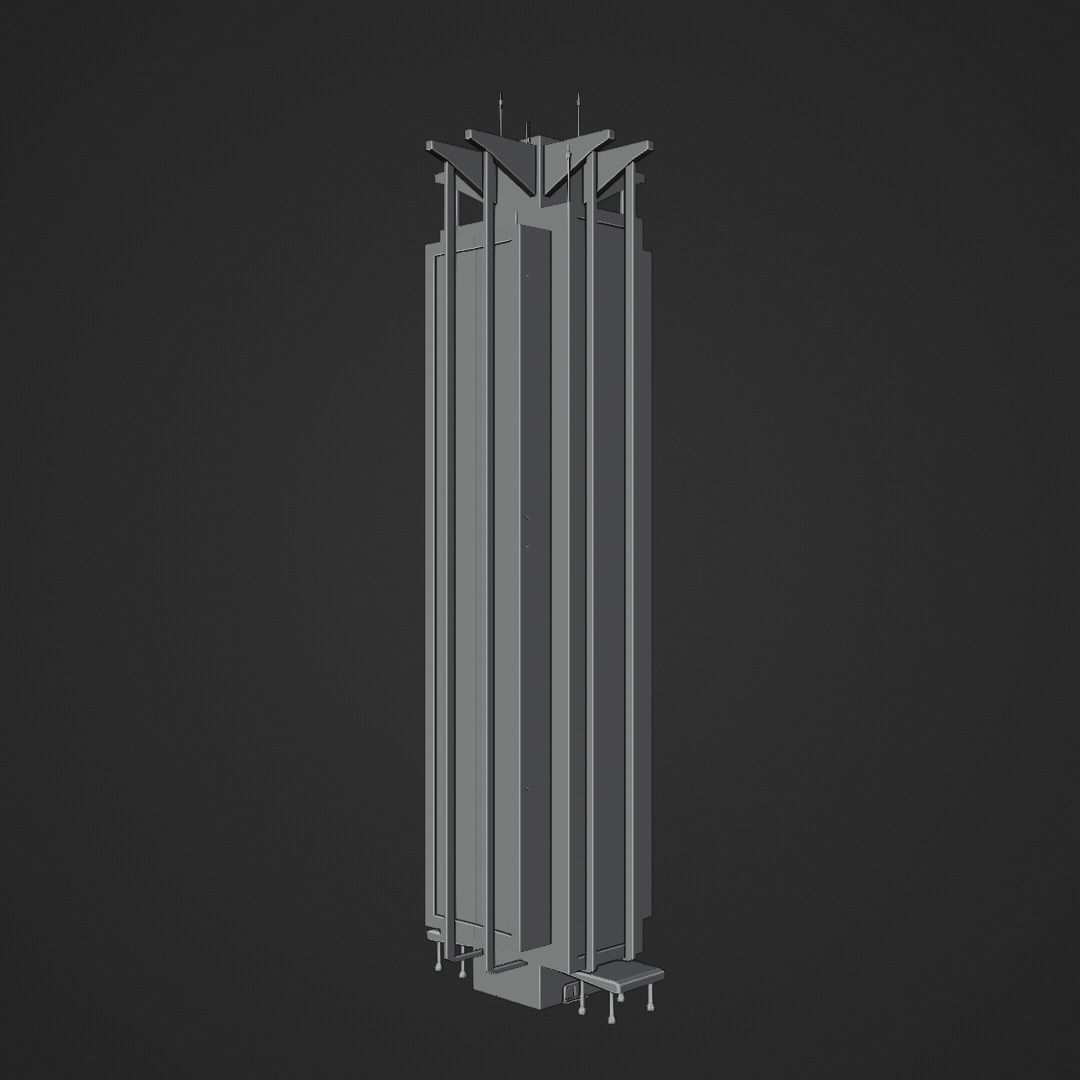 SciFi Cyberpunk Building 07 Low-poly 3D model_8
