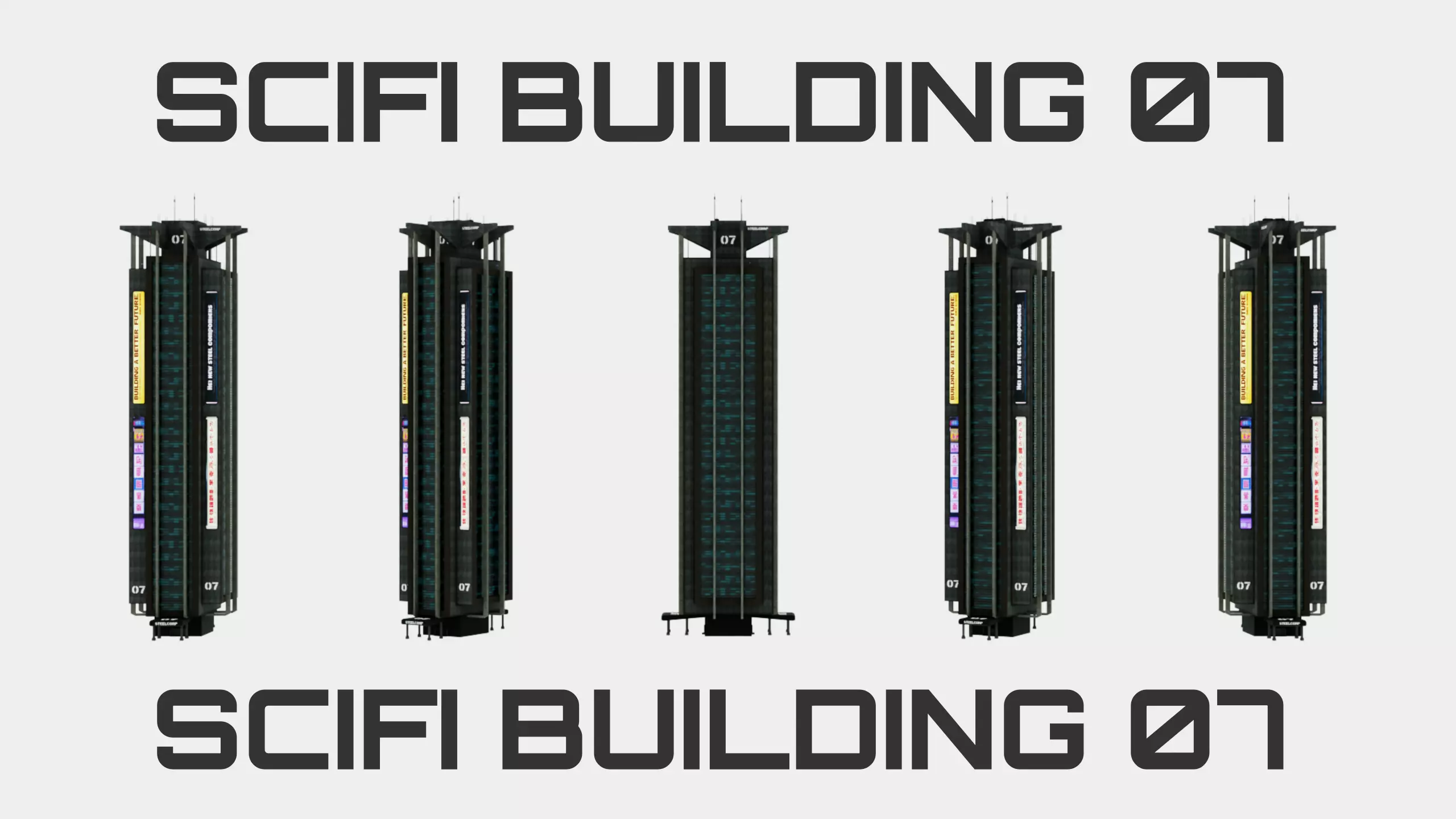 SciFi Cyberpunk Building 07 Low-poly 3D model_0