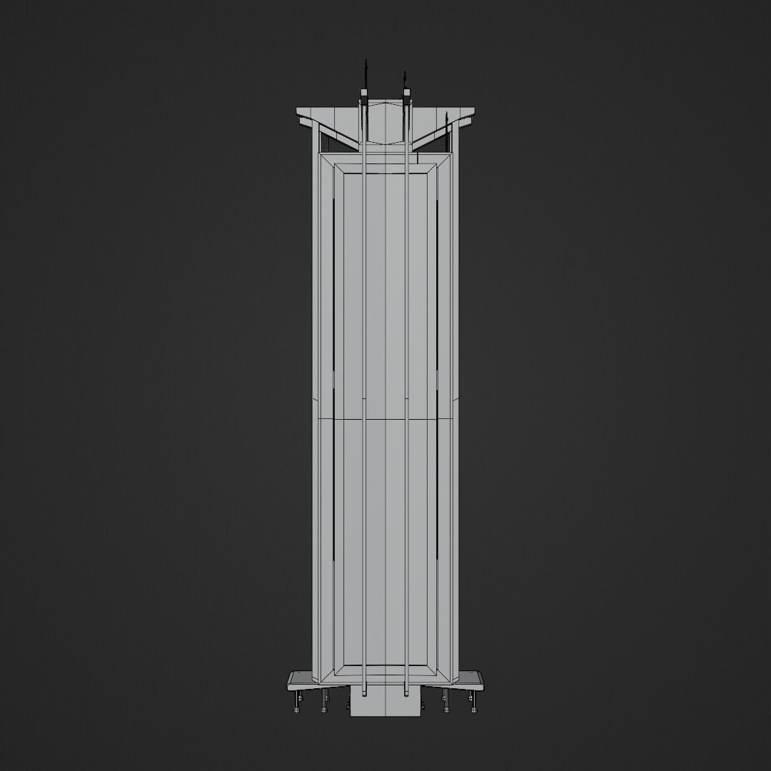 SciFi Cyberpunk Building 07 Low-poly 3D model_6