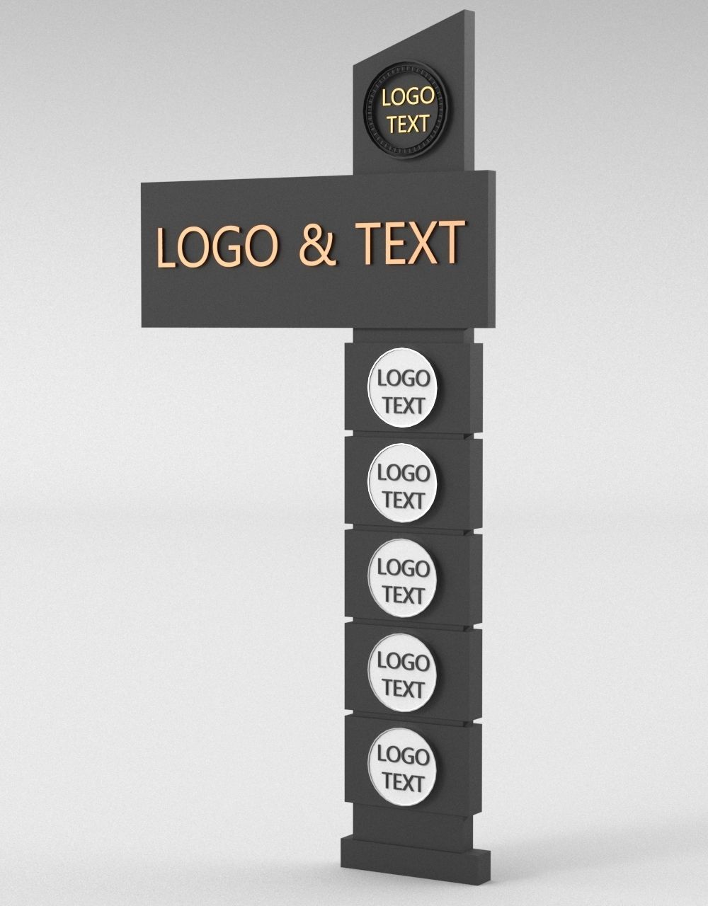 35 Signboard Totem Billboard Collection Advertising Sign board Low-poly 3D model_11