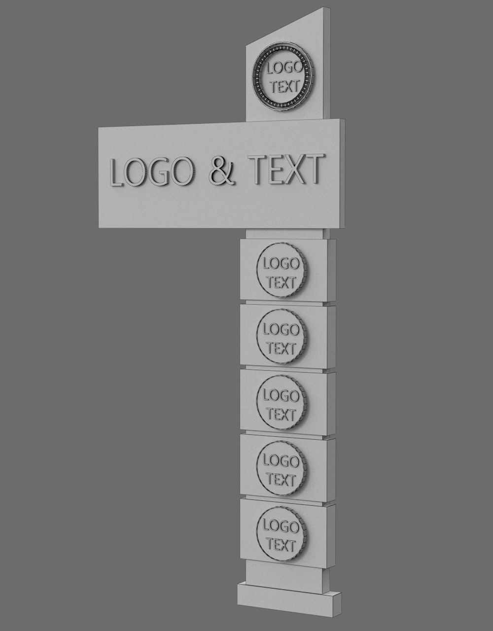 35 Signboard Totem Billboard Collection Advertising Sign board Low-poly 3D model_66