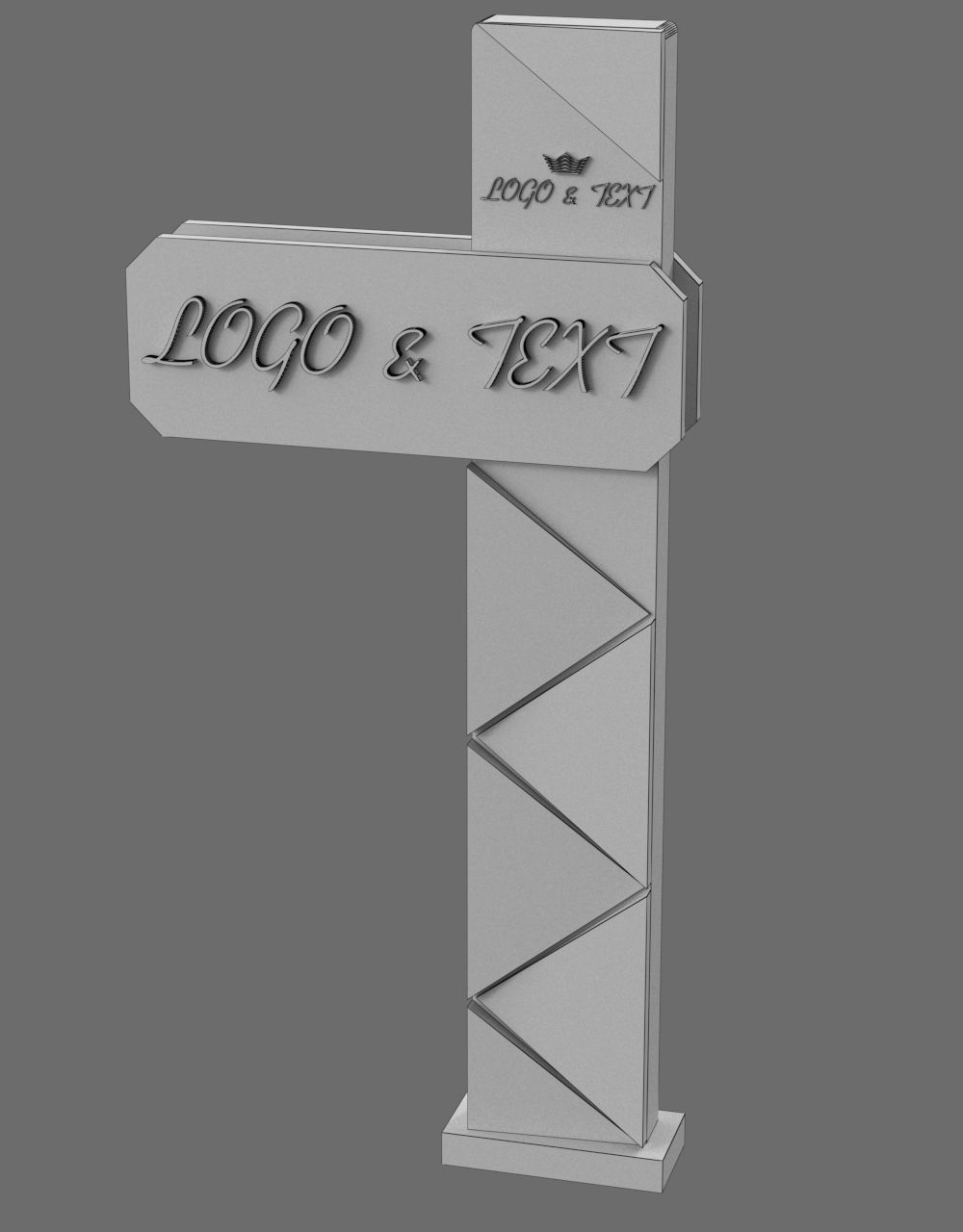 35 Signboard Totem Billboard Collection Advertising Sign board Low-poly 3D model_52