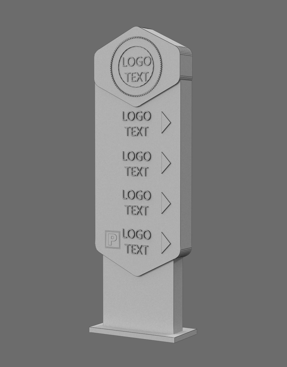 35 Signboard Totem Billboard Collection Advertising Sign board Low-poly 3D model_80