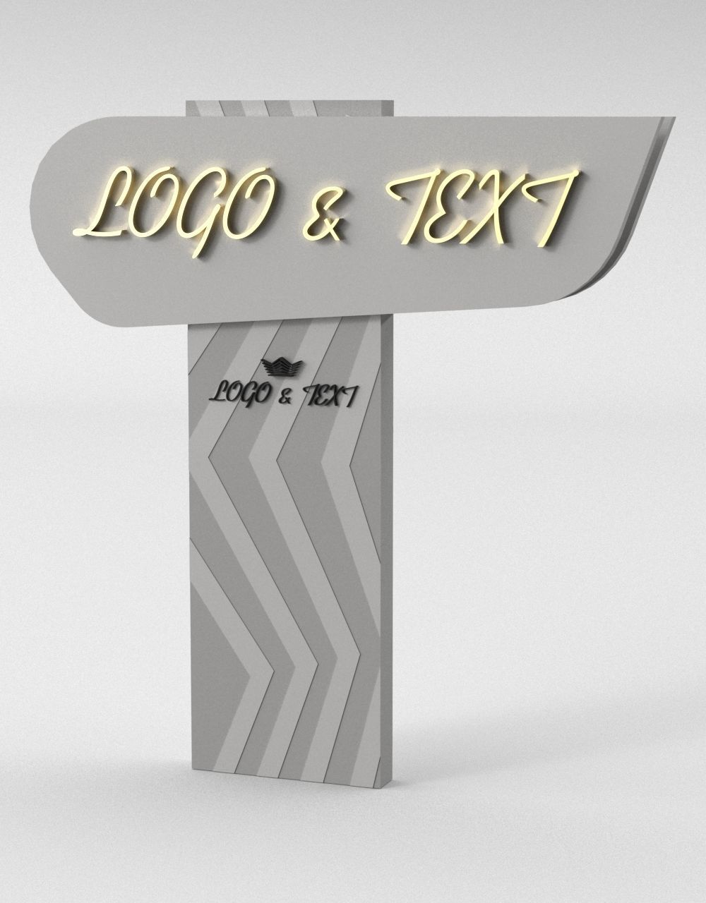 35 Signboard Totem Billboard Collection Advertising Sign board Low-poly 3D model_28