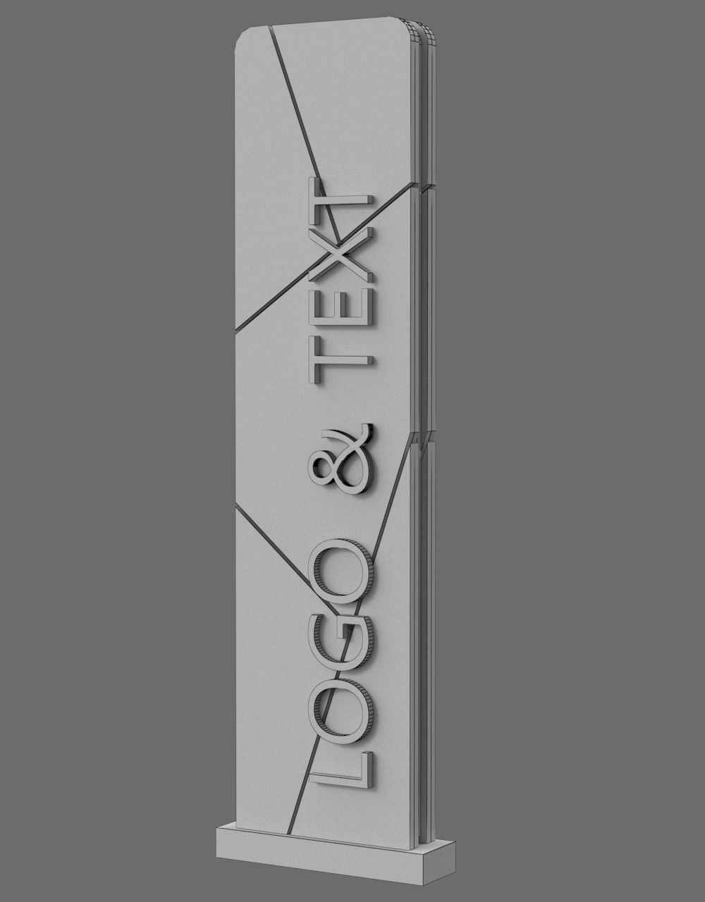 35 Signboard Totem Billboard Collection Advertising Sign board Low-poly 3D model_60