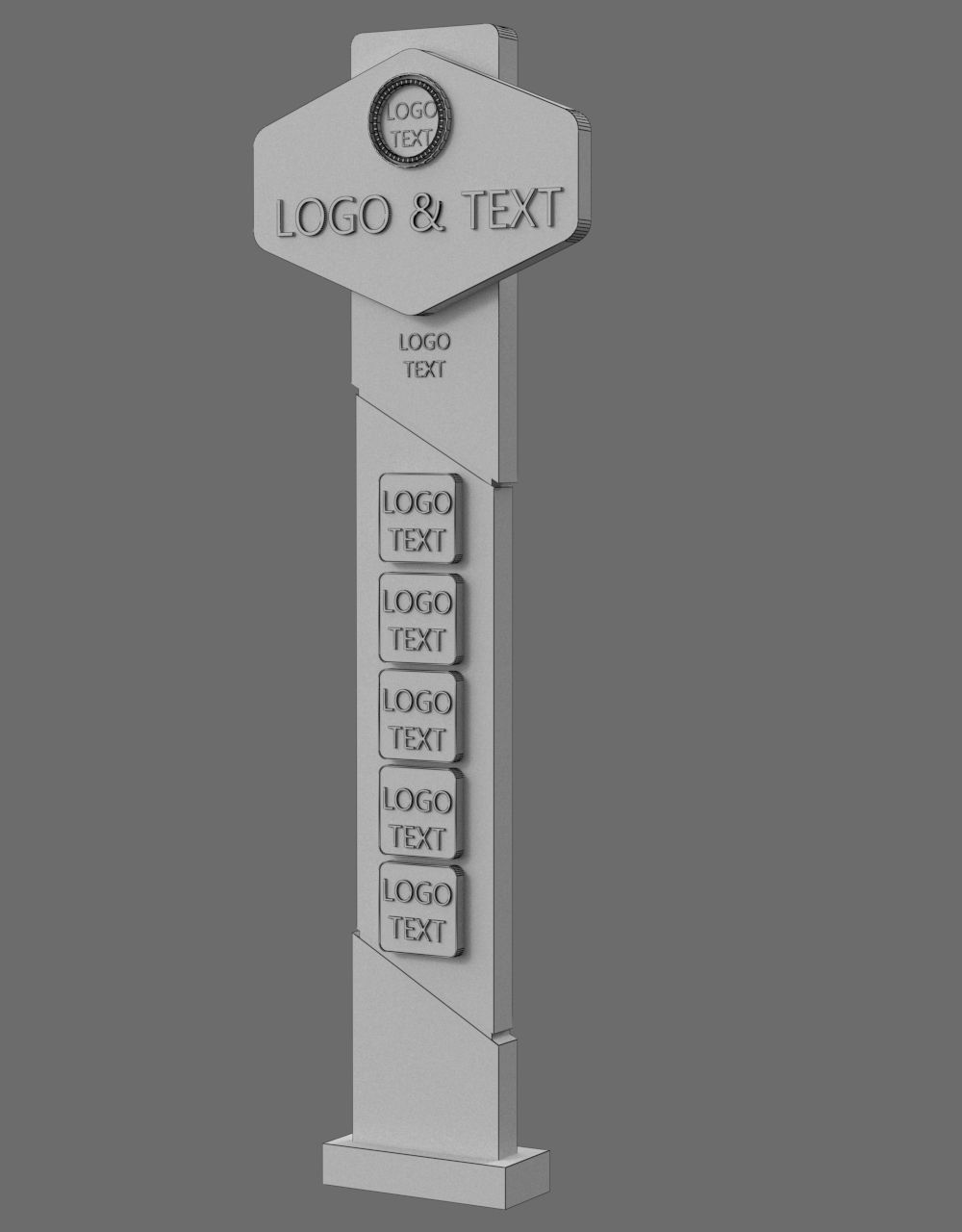 35 Signboard Totem Billboard Collection Advertising Sign board Low-poly 3D model_71