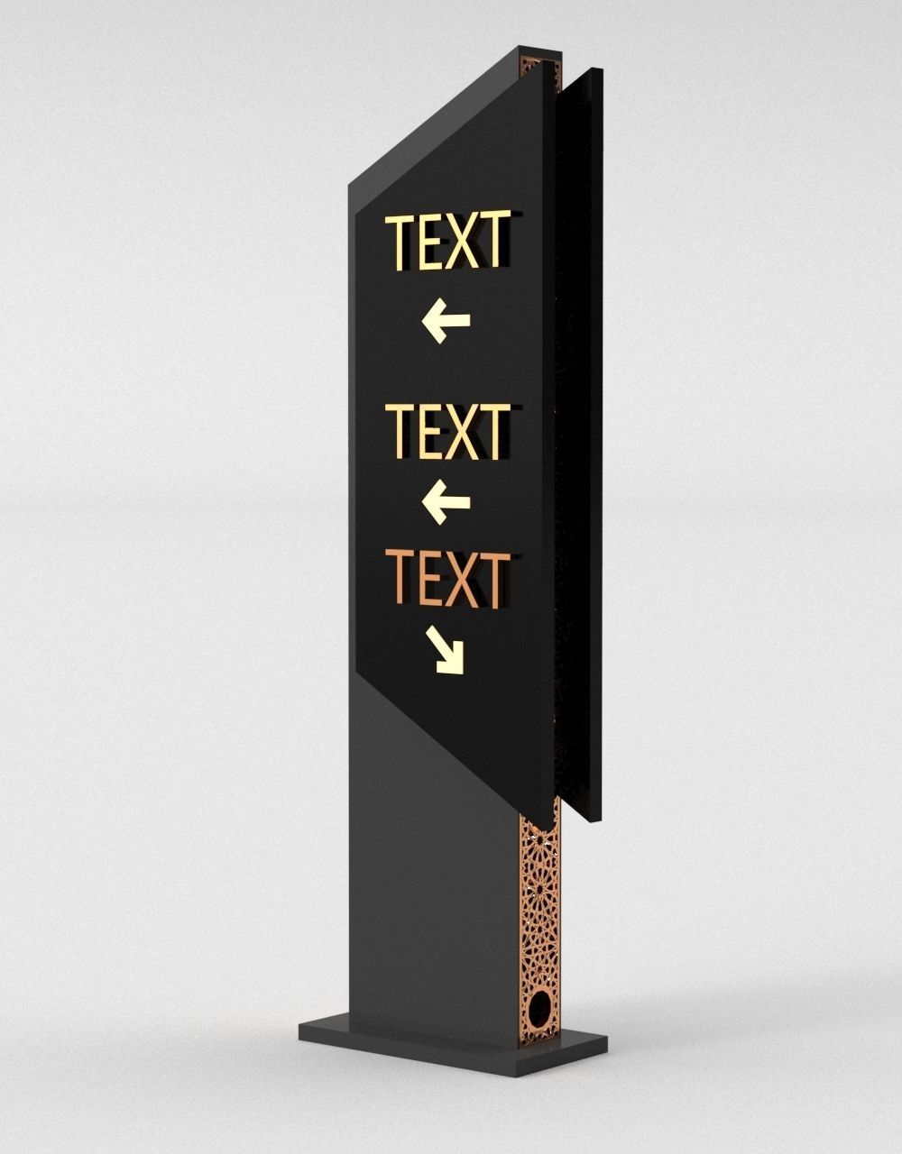 35 Signboard Totem Billboard Collection Advertising Sign board Low-poly 3D model_19