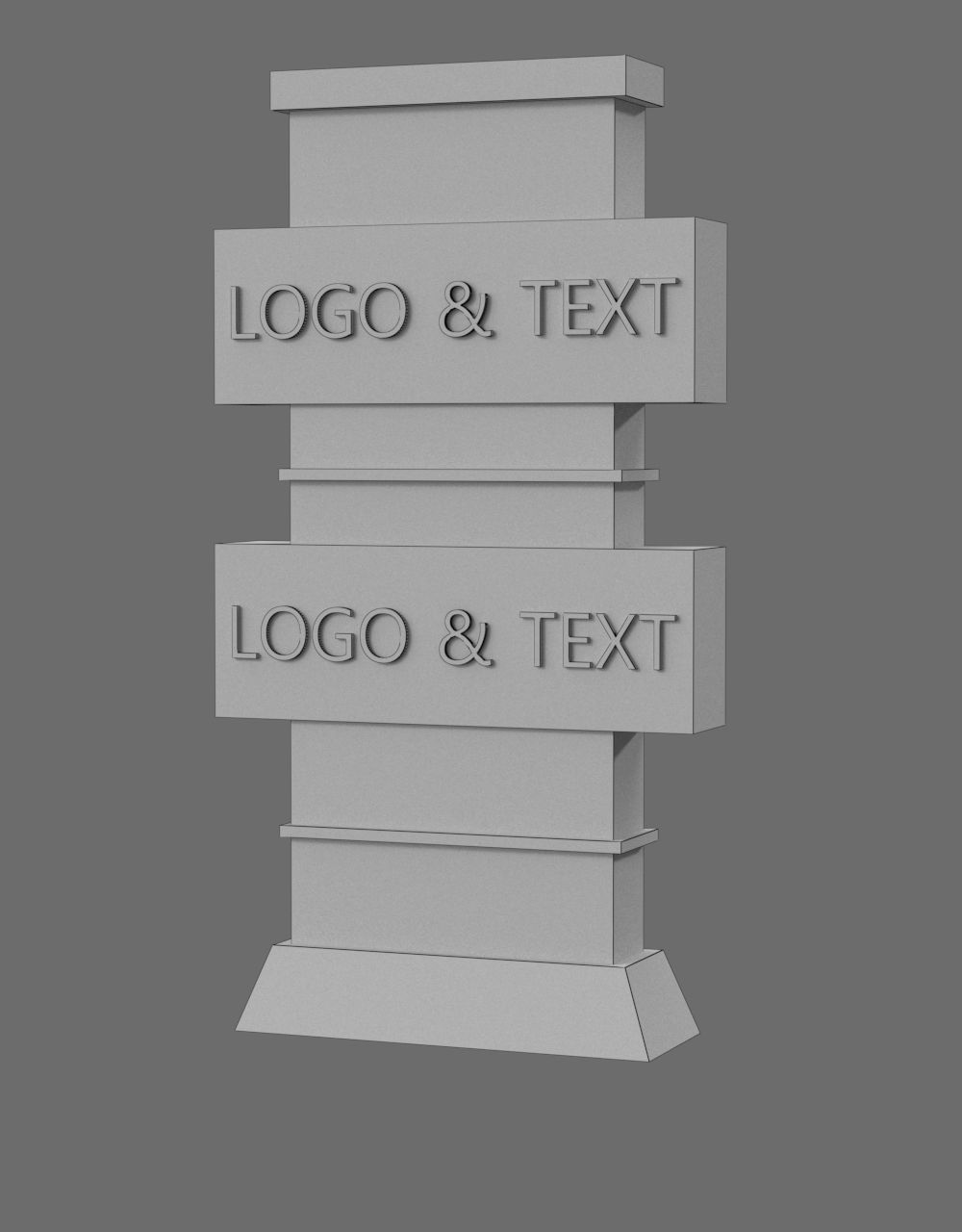 35 Signboard Totem Billboard Collection Advertising Sign board Low-poly 3D model_50