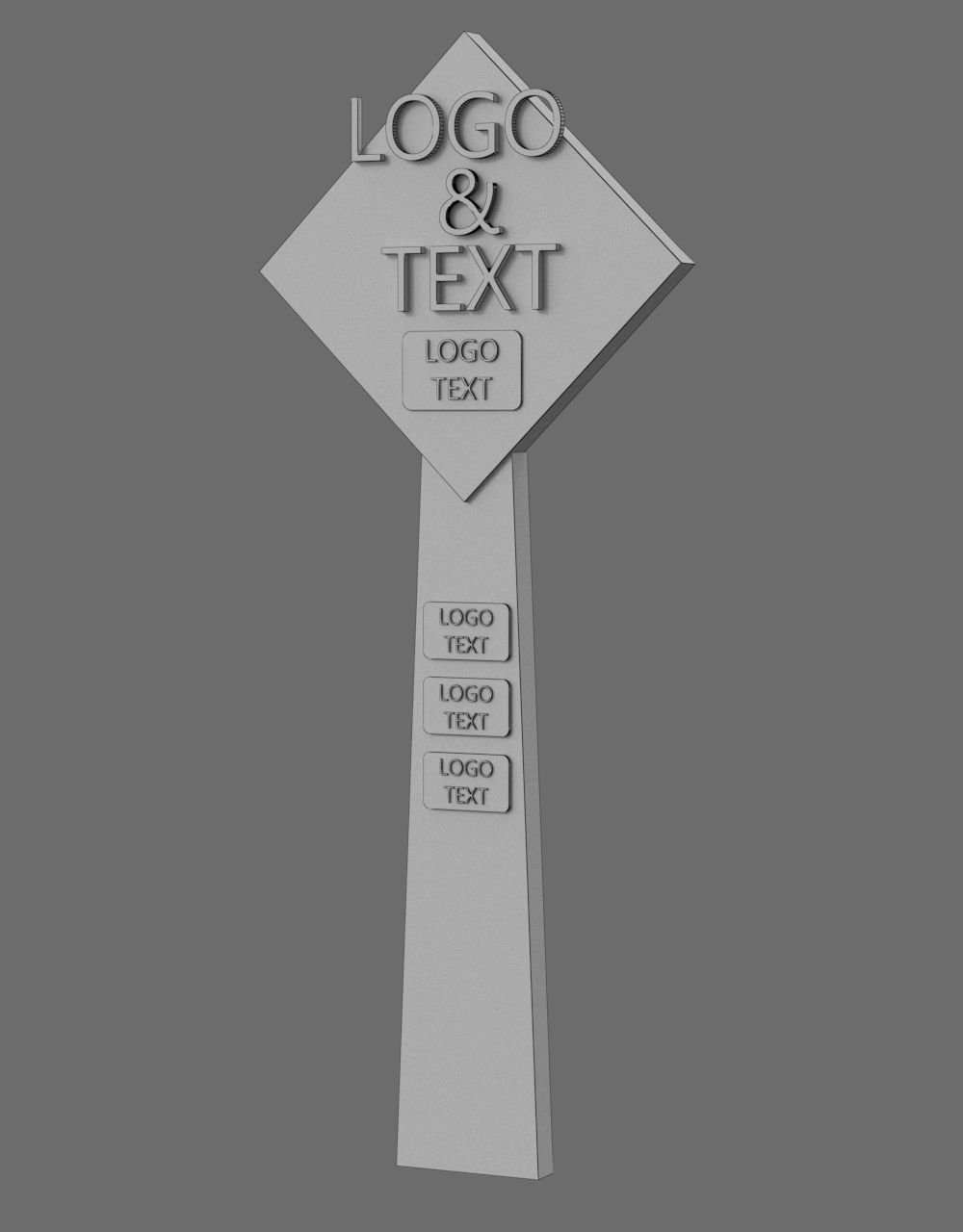 35 Signboard Totem Billboard Collection Advertising Sign board Low-poly 3D model_48