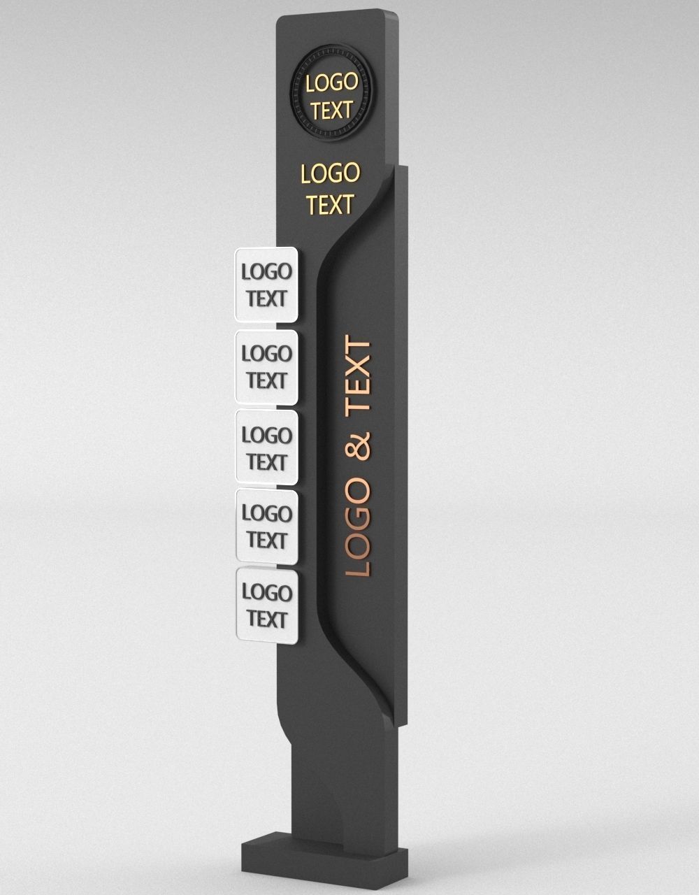 35 Signboard Totem Billboard Collection Advertising Sign board Low-poly 3D model_16