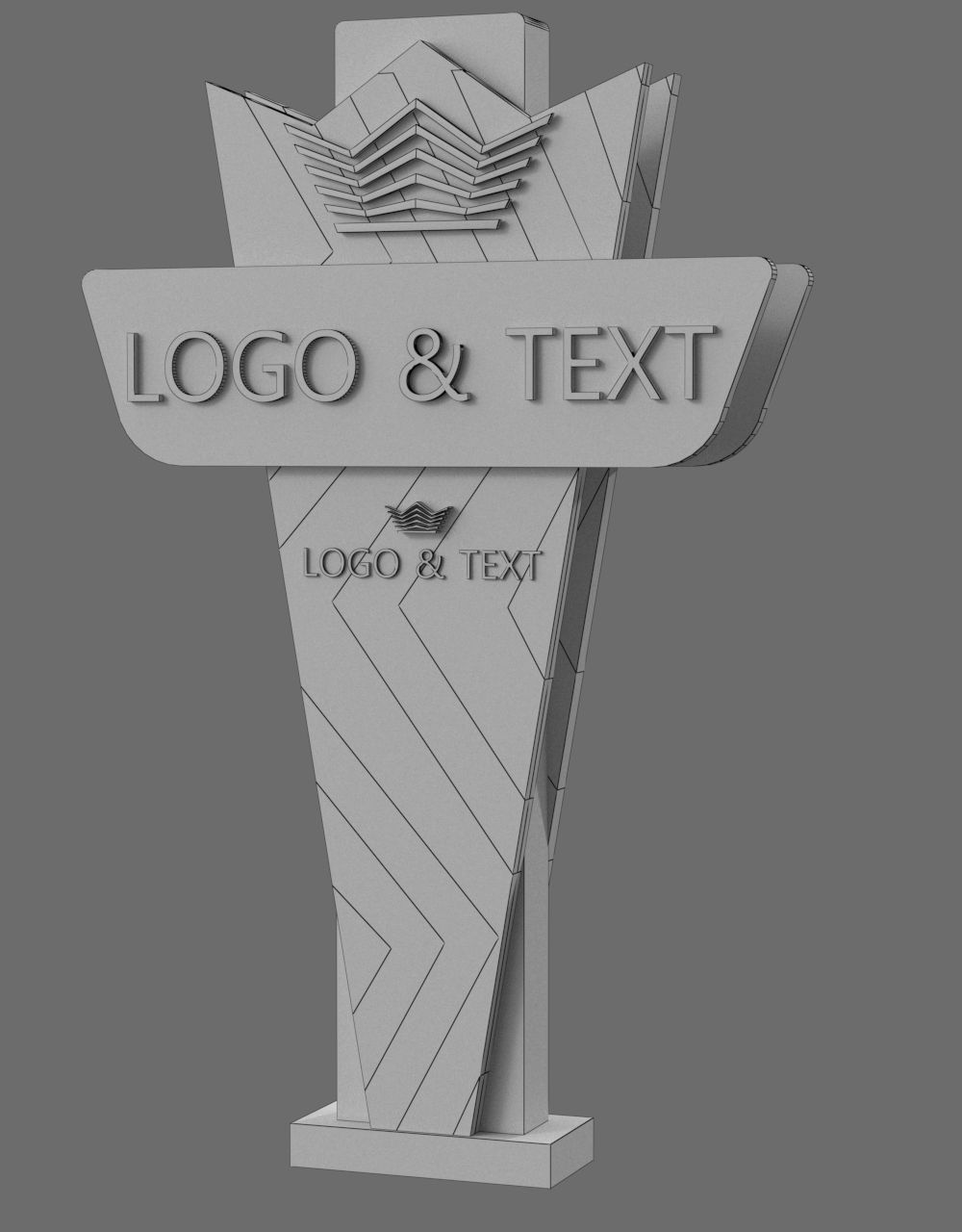 35 Signboard Totem Billboard Collection Advertising Sign board Low-poly 3D model_68